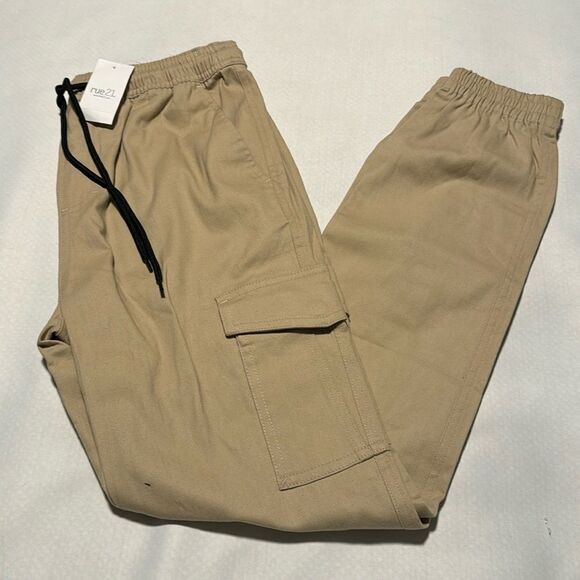 Cargo Pants Joggers Mens Small Tan Rue21 - Picture 1 of 4